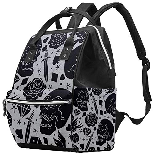 Image of Horror Tattoo Changing Baby Bags Travel Backpack Baby Nappy Bag