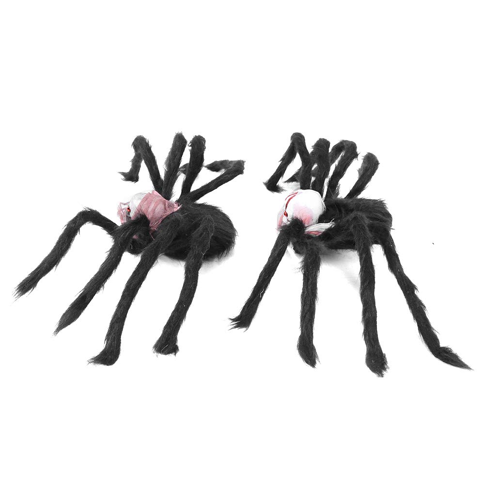 Halloween Spider, Exquisite Create Terror Sense Fake Spider Props Folded Non‑Toxic and Harmless with 2pcs for Houses Window Doors for Most People