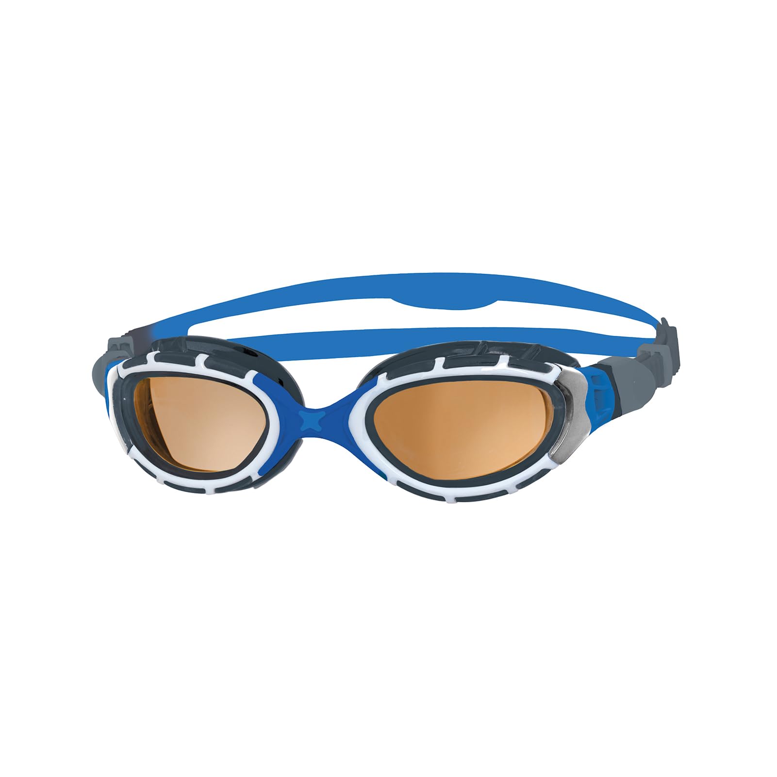 Zoggs Predator Flex Adult Swimming Goggles | Polarized Ultra Lens, Anti-Fog, UV Protection, Quick-Adjust Strap, Curved 180° Vision | Pool and Open Water