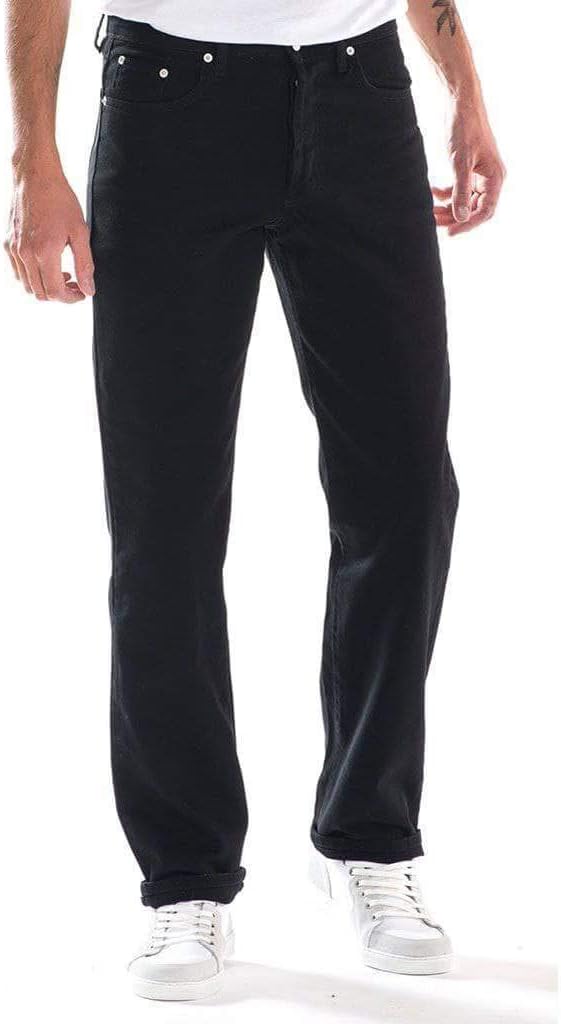 Full Blue Big Mens Traditional Fit Stretch Jean (Black, 52W x 30L)