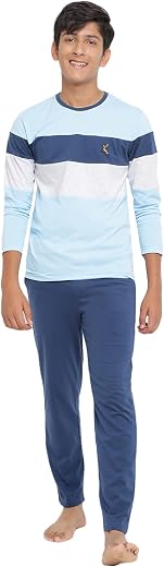 Li’l Tomatoes Boys 100% Cotton Light Winter Night Suit | Full Sleeve T-Shirt & Pyjama Set | Soft & Breathable Sleepwear | ...