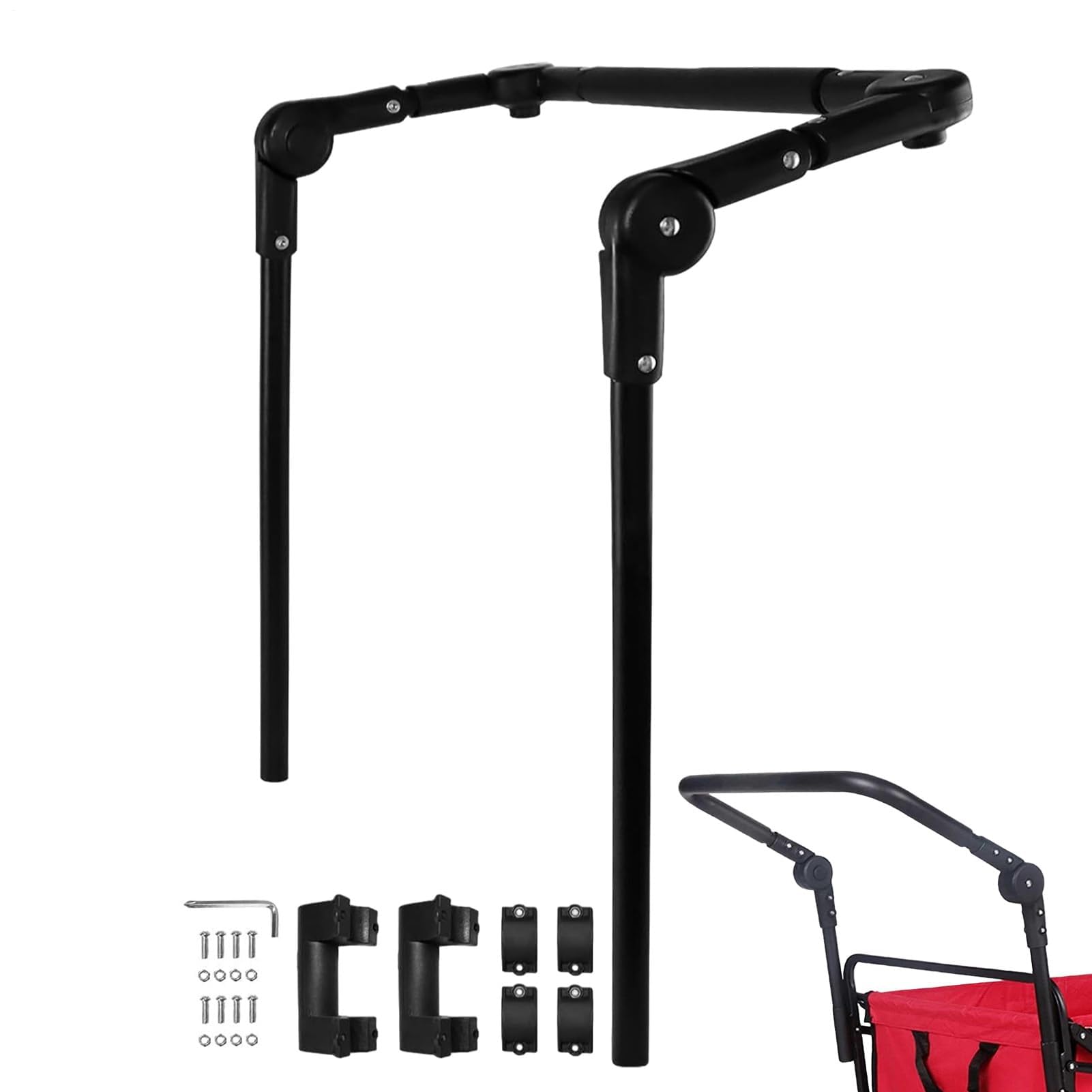 Poignée pliable pour chariot | Barre de traction multifonction | Poignée de transport pour la plage, la randonnée, le jardin, les poussettes en plein air, etc