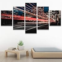 SIGNWIN 5 Panel Canvas Wall Art Light Exposure for Home Decorations Ready to Hang - 60