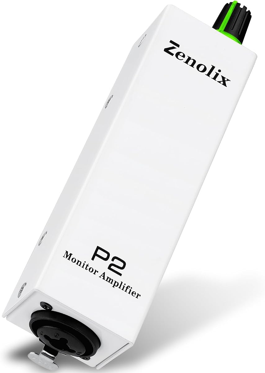 P2 Amplificador portátil en monitor de oído, amplificador de auriculares con entradas XLR/TRS de salida de 3,5 mm, amplificador de auriculares con clip de cinturón duradero, interruptor estéreo/mono para bateristas, guitarra, teclistas