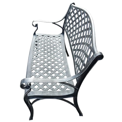 Image of Outdoor Aluminum Modern Patio Bench Loveseat