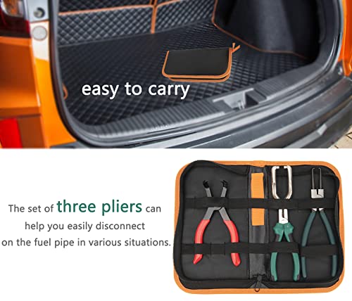 Conjunto de 3 alicates de linha de combustível, pinça de filtro de combustível de 22,5 cm / alicate