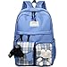 HAPIKI Kawaii Backpack with Cute Accessories 15.6 Inch Monkey Pendant Anti-Theft Travel Aesthetic New Semester Gifts Bag (blue)