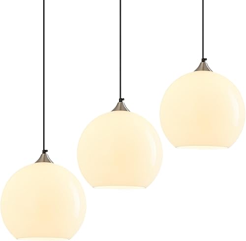 Miniatura 13 de Luces colgantes de cristal verde claro, iluminación de isla de cocina, luminarias de luz colgante de globo, iluminación colgante moderna para