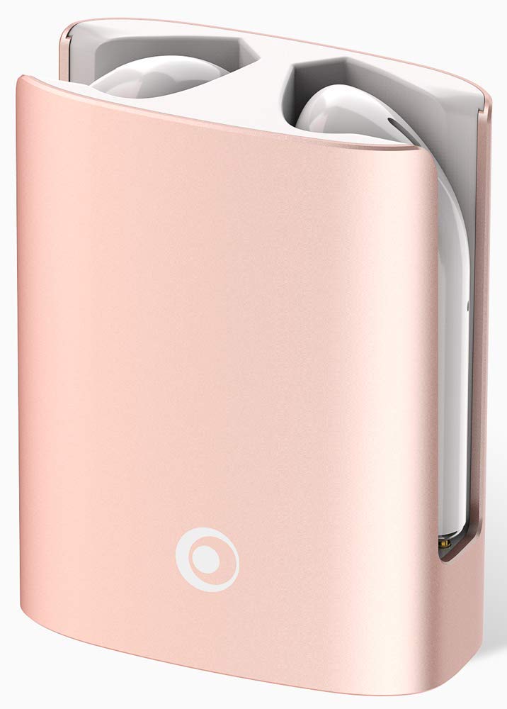 Bigben Écouteurs métalliques True Wireless Rose + étui de Protection en Silicone