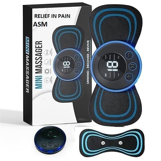 Image of (YEAR-2024) New Trending Full Body Mini Butterfly TENS Massager with 8 Modes, 19 Levels Electric Rechargeable Portable EMS Patch for Shoulder, Neck, Arms, Legs, Neck, Men /Women