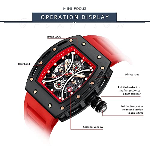Image of AIMES Watch Wristwatch for Men Fashion Casual Cool Big Dial Watch Luminous Waterproof Sport Analog Quartz Business Mens Watches Silicon Strap Dress Watch