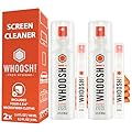 WHOOSH! Laptop Screen Cleaner Spray and Wipe [Set of 2] - 3.4 + 0.3 fl oz + 2 Microfiber Cloths - Duo with Large & Travel Size Bottles for Eyeglass Cleaner & Car Screen Cleaner- iPhone Cleaning Kit