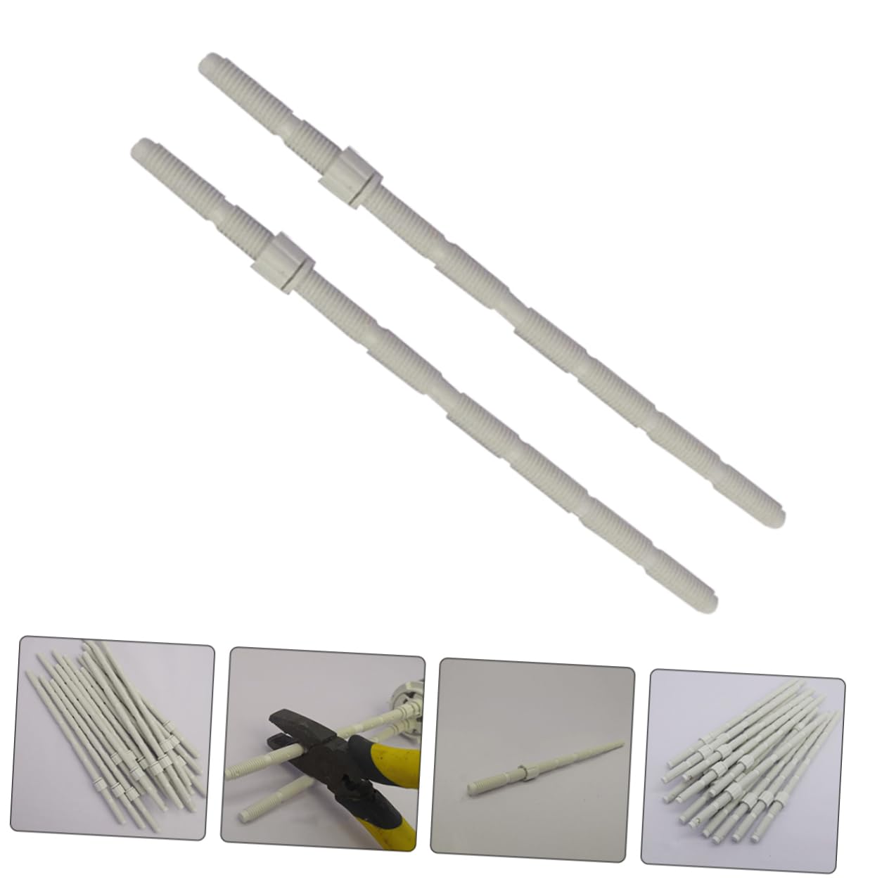Varillas para Pulsador De Inodoro Doble Descarga, Kit De Varillas Roscadas Extendidas De Plástico, Piezas Aplicables para Tanque De Agua, Repuesto Práctico para Baño, 2 Unidades