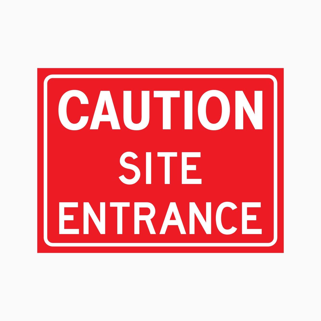 CAUTION SITE ENTRANCE Sign Metal Tin Sign 8 x 12 inch for Industrial & Commercial Series