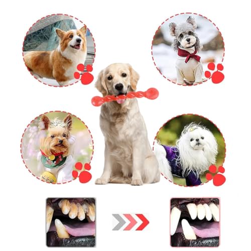 YINZZTRY Hundespielzeug für Zähne, 2 Pieces Gummispirale Kauknochen, Robustes Kauspielzeug für Hunde, Zahnen Kauen Spielzeug, für Zähne reinigen und Zahnfleisch massieren, 18cm+28cm
