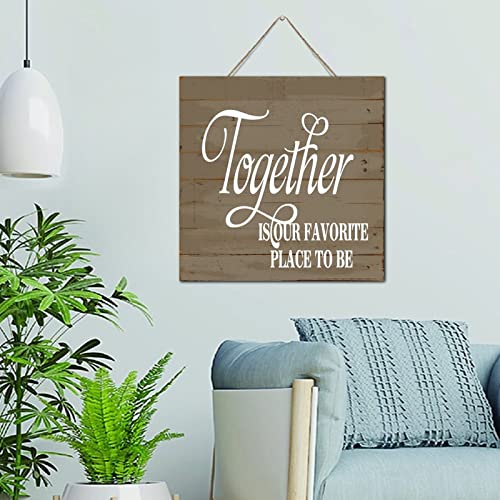 Panneau en bois rustique Together Is Our Favorite Place décoration pour porche