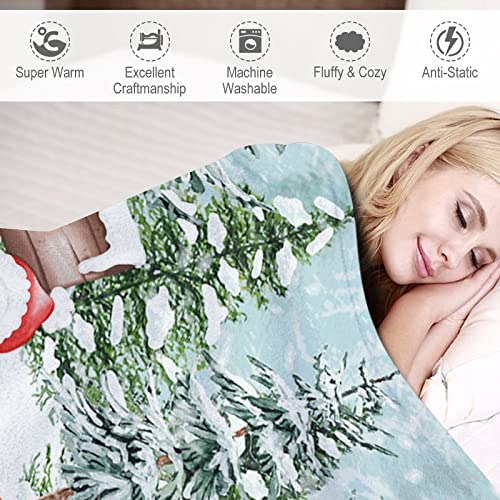 Jeté double face arbre de Noël plaid doux pour voyage et canapé