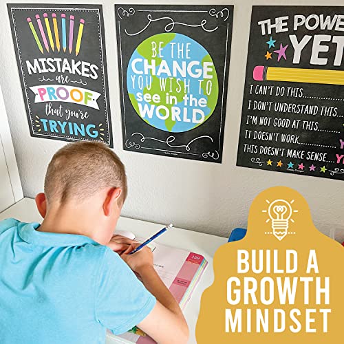 9 Colorful Classroom Decor Signs - Welcome Sign For Classroom Motivational Posters For Classroom Bulletin Board Decorations, Growth Mindset Classroom Posters Elementary, Middle School, Classroom Rules #TOP6