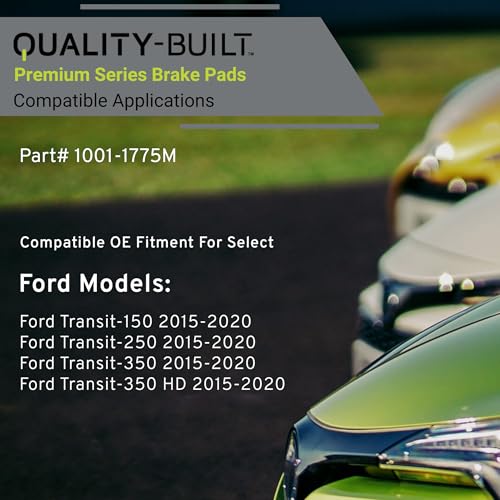 Image of QUALITY-BUILT Rear Semi-Metallic Brake Pads, Premium 1001-1775M, Compatible with 2015-2020 Ford (Transit-150,Transit-250,Transit-350,Transit-350 HD)