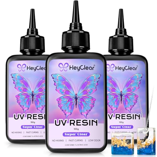 HeyClear UV Resin kit 300g Premixed UV Epoxy Resin Glue Cure for Crafts