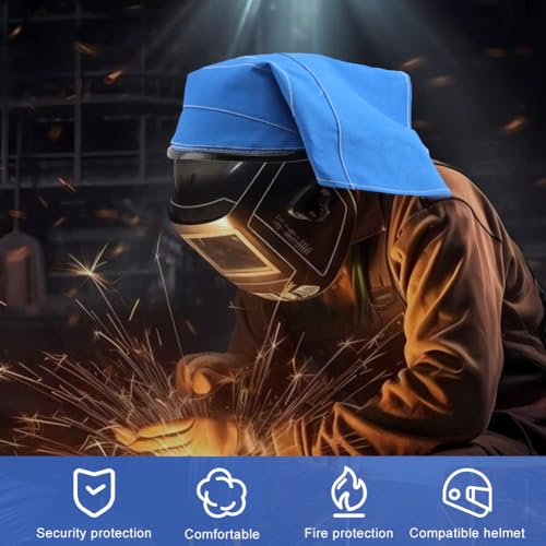 Cobertura para Careta de Soldar, Protector de Cuello Azul miniatura 6