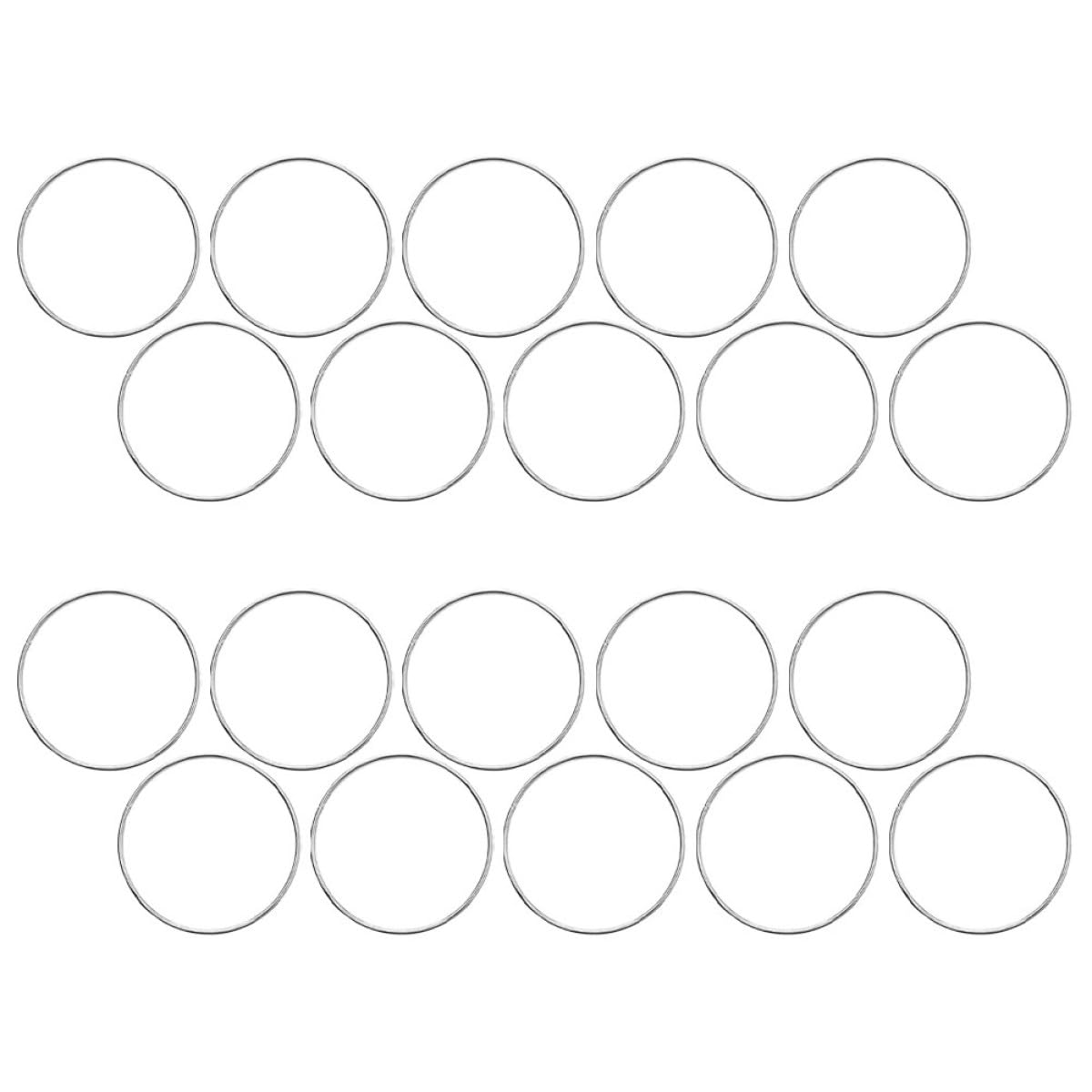 DOITOOL Aros Metalicos Manualidades de Hierro, 20 Piezas, Anillos de Metal Plata para Macramé y Plantas Colgantes, Uso DIY y Exterior