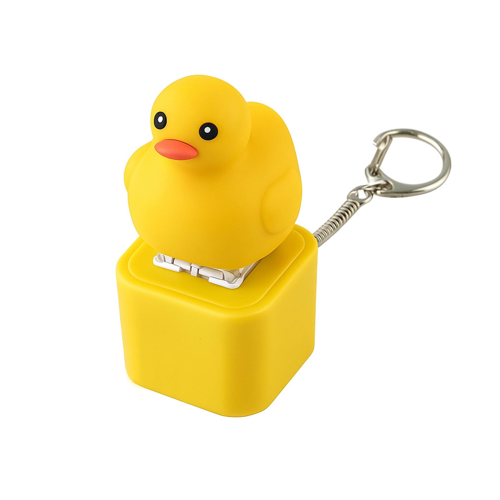 Duck Quacking Fidget Toy, Quacking Duck Keychain with Lights & Sound, Duck Keyboard Keycaps That Quack