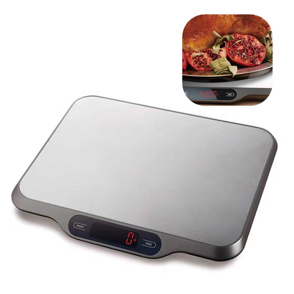Balance cuisine Kitchen Scale Balance de cuisine LCD Display Grande balance de cuisine électronique en acier inoxydable avec balance numérique 15kg / 1g