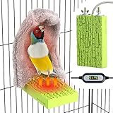 Bird Heater for Cage,Temperature-Adjustable Warm Bird Perch with Small Nest,12V 5W 91°F-118°F Range Warmer Perch Stand for Parrots,Cockatiels,Parakeets and Small Birds
