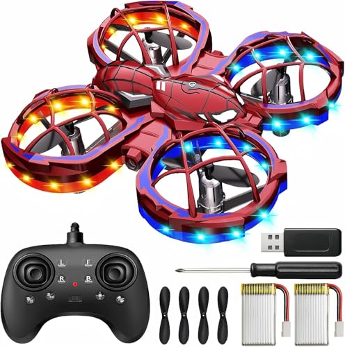 Mini Drone pour Enfants - Drone Télécommandé Débutant avec Évitement d'Obstacles - Jouet pour Garçons 14+ Ans - 3 Vitesses, 360°, Suspension Automatique...