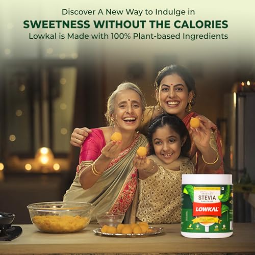 Image of LowKal Stevia Powder, 250g | Natural, Zero Calorie, No Sugar-Spike Ingredients | With Gut-Friendly Turmeric & Cinnamon | Sugar Free Stevia Powder