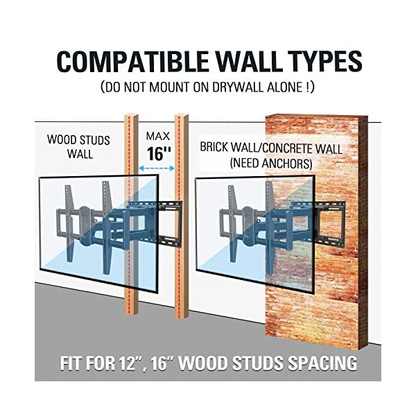 Mounting Dream TV Mount Full Motion with Perfect Center Design for 26-70 Inch LED, LCD, OLED Flat Screen TV, TV Wall Mount Bracket with Articulating Arm up to VESA 600x400mm - Image 10