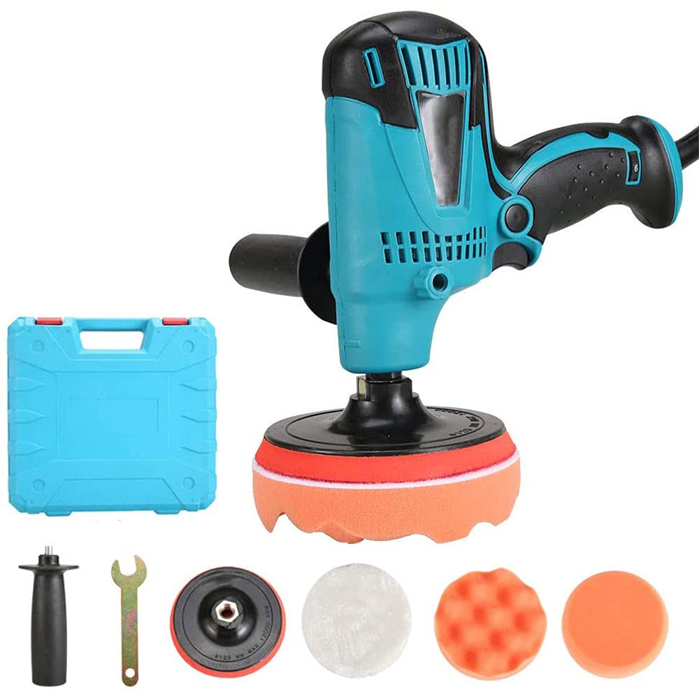 Lucidatrici e tamponi per Auto elettriche, lucidatrice orbitale Professionale 600-4500 Giri/min, Set di Kit di tamponi in Spugna a 6 velocità, per lucidatrici e ceretta per Barche per Auto