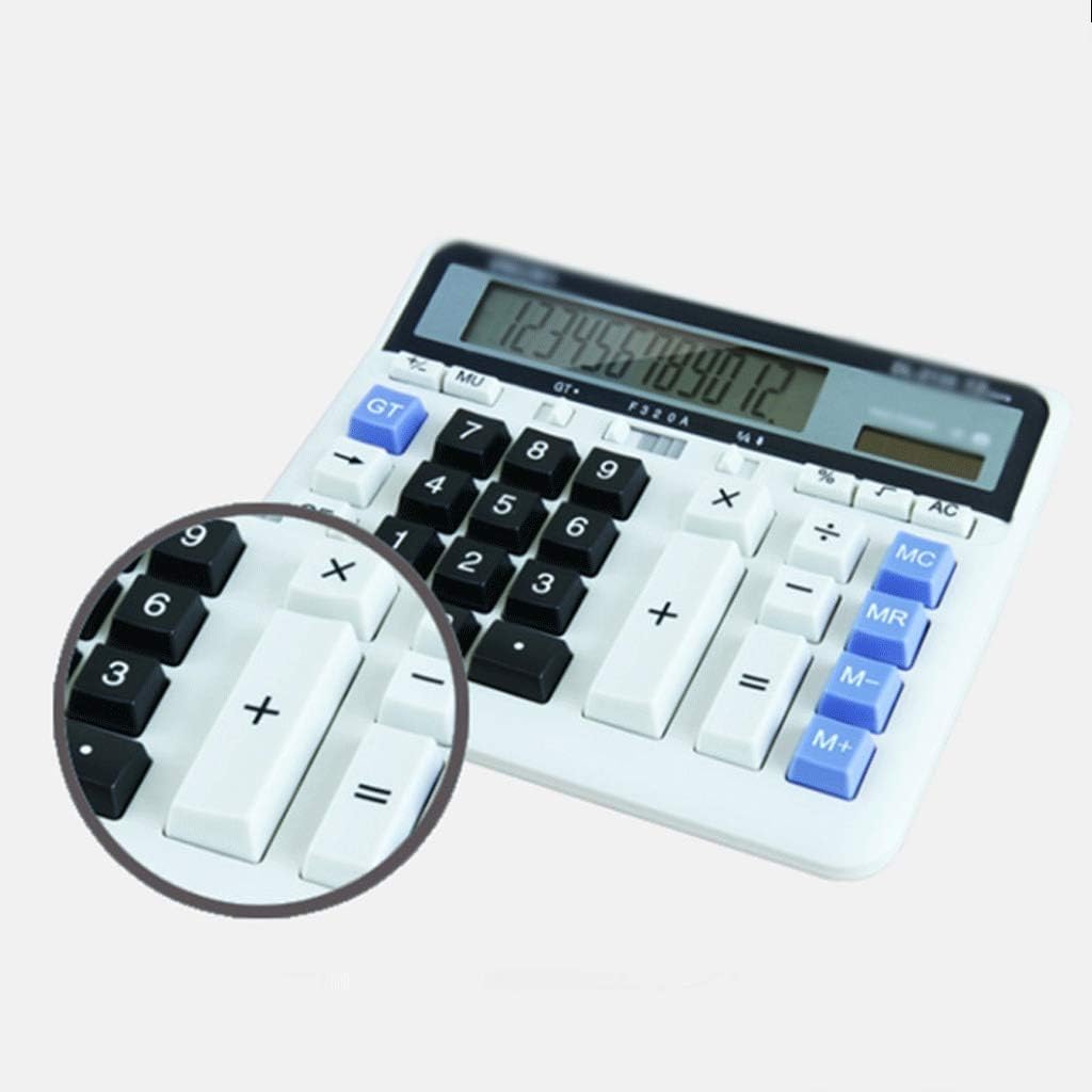 Calculator,12 Digit Solar Battery Basic Calculator,Solar Battery Power with Large LCD Display Office Calculators