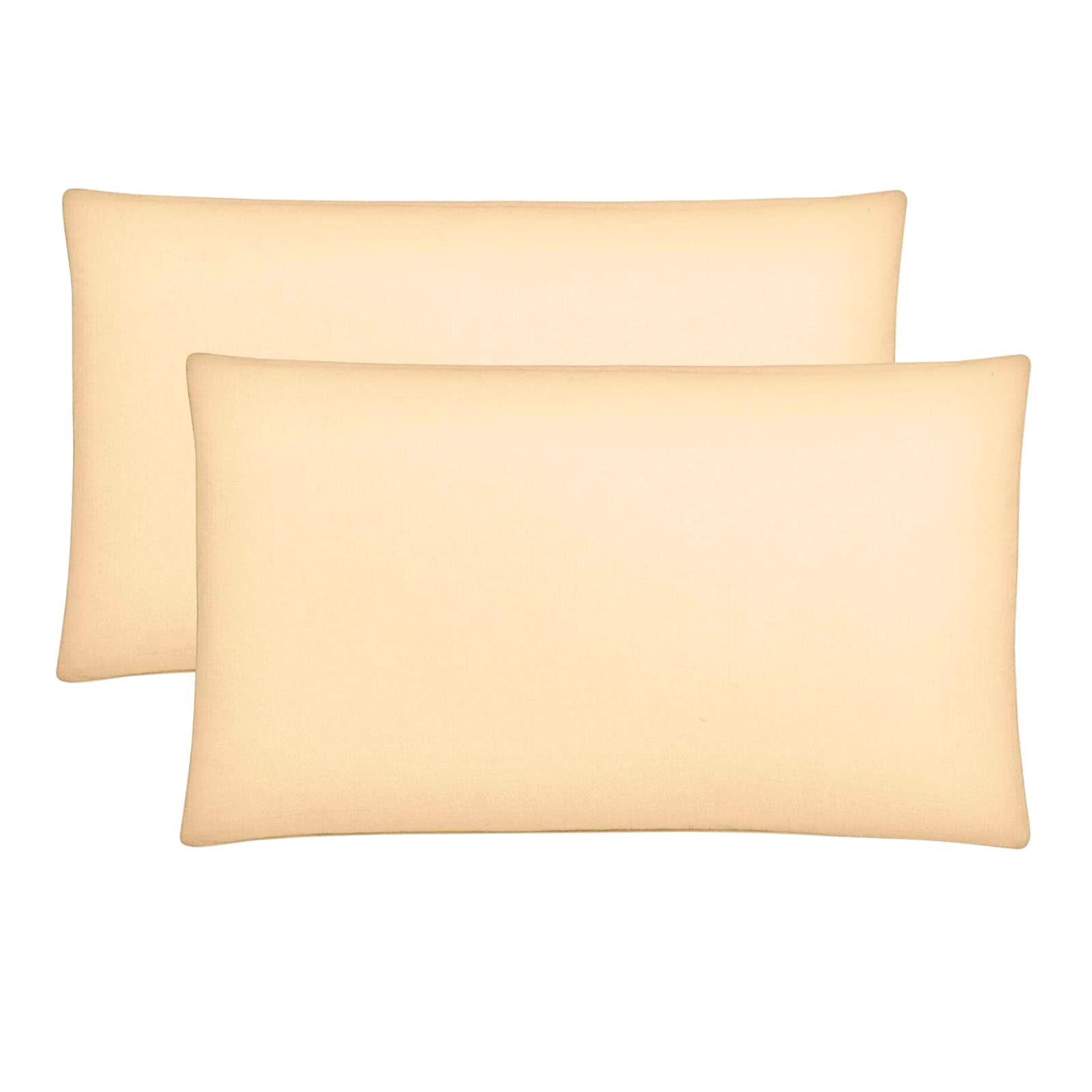 Plain Dye Baby Toddler Pillowcase 60x40cm,Soft Cot Bed Pillow Cases 2 Pack,100% Brushed Cotton Kids Pillow Cover for Boys Girls Bedding,Travel Junior Small Pillowcases, Latte