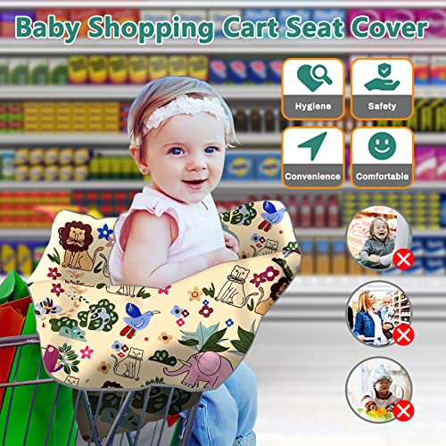 Shopping Cart Cover For Baby, High Chair Cover, Grocery Cart Seat Covers For Baby, Kids, Infants & Toddlers, Portable 2-In-1 Design, Includes Free Carry Bag (Cute Lion) #TOP2