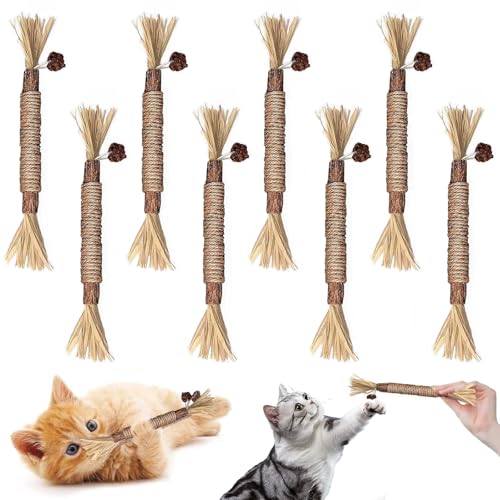 Lithyc 8 Stück Katzenminze Stick, Pfotenspass Zahnreinigende Knabberstangen, Katzenzahnbürste für Katzen,KatzenzäHne Beißen, zur Zahnreinigung und Druckentlastung bei Katzen im Innenbereich Lithyc 8 Stück Katzenminze Stick, Pfotenspass Zahnreinigende Knabberstangen, Katzenzahnbürste für Katzen,KatzenzäHne Beißen, zur Zahnreinigung und Druckentlastung bei Katzen im Innenbereich