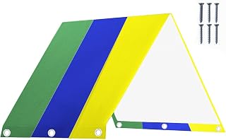 Playground Replacement Canopy, 52" x 90" Swing Set Replacement Tarp, Waterproof 210D Oxford Cloth Playset Tarp for Kids Outdoor, Backyard Playground (Green Blue Yellow)