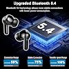 Auriculares inalámbricos, Bluetooth 5.4 con 4 micrófonos ENC de cancelación de ruido, auriculares intrauditivos con graves profundos y estéreo, 45 horas de reproducción con pantalla LED, impermeables IP7, para Android iOS 3