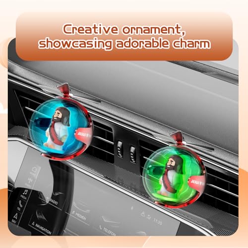 Image of Jesus Loves You Car Air Freshener with 6-Color Auto Light Up & 4 Scented Pads - Subtle Fragrance, Decorative Auto Accessories, Cute Mother's Day and Father's Day Small Gifts
