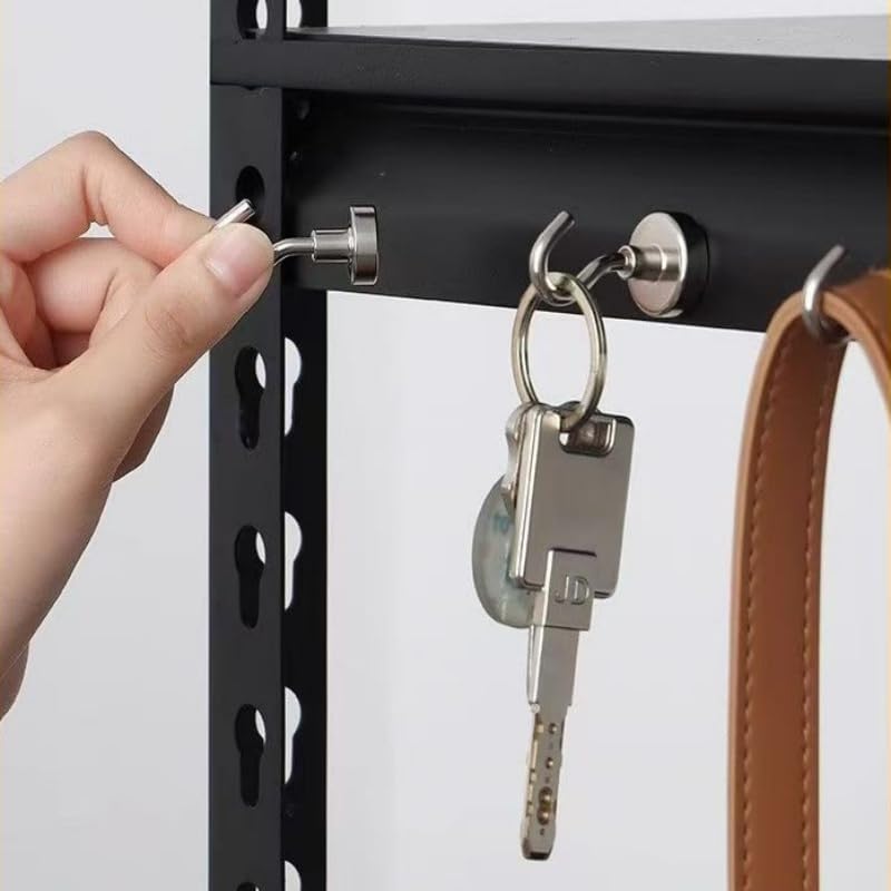 Magnetic Hooks 80 lb Capacity Heavy-Duty Strong Magnetic 6-Pack for Cruise Cabins, Outdoor Camping, Kitchen and Home, Silver