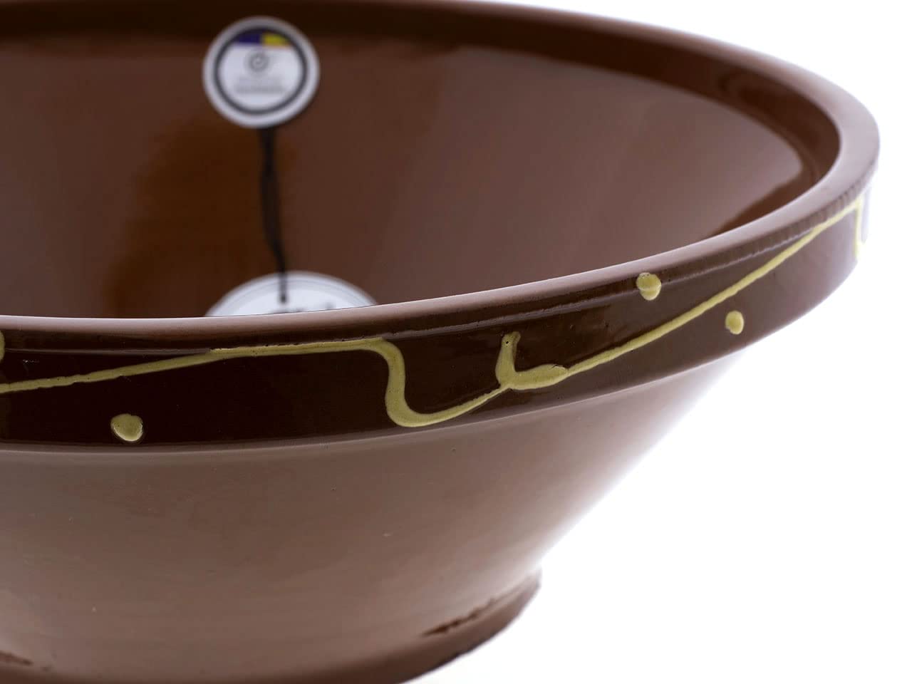 CERAMICA RAMBLEÑA | Ceramiczna miska sałatkowa | Oryginalne salaterki | Salaterki z czerwonego błota - model 21 | 100% ręcznie robiona dekoracja | 28.5x28.5x10 cm