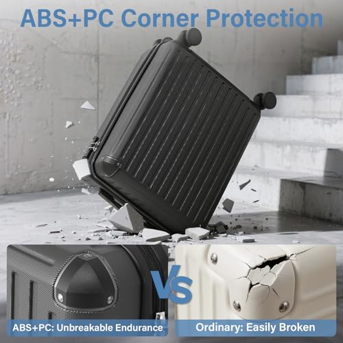 COOLIFE Cabin Suitcase 55X35X20cm + 20L Cabin Bag(40X25X20cm) for Ryanair & EasyJet, ABS Hard Shell Lightweight,4 Dual Wheels & TSA Lock - for Europe, Business, Study Abroad | Carry On Suitcase - Image 5