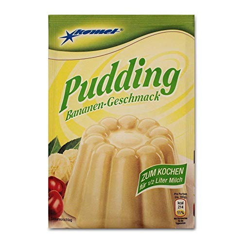 5er Pack Komet Pudding Bananen-Geschmack (5 x 40 g) zum Kochen Puddingpulver Dessert Puddingdessert