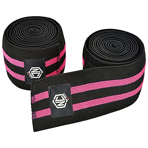 Faixa Elástica de Joelho (Com Fecho) - Preto e Rosa