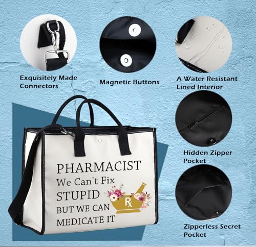 XYANFA Pharmacist Tote Bag Pharmacy Tech Tote Bag Rx Tote Bag Pharmacy Technician Tote Bag Pharmacist Pharmacy Thank You Gift4