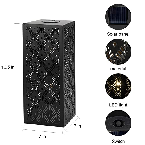 Gibmidser Outdoor Solar Lantern Solar Floor Lamp, Peacock Hollow Out Decorative Light, Large-Sized For Garden Decoration For Deck, Garden, Lawn, Driveway, Pool, Porch (Black) #TOP5
