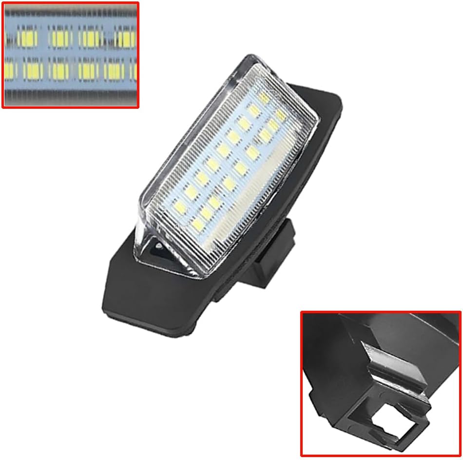 2pcs Clear Lens White Light License Plate Tag Light, 2008-up Compatible with Mitsubishi Lancer Sportback (EUR) [CX0#], 2x18-LEDs License Plate Light Tag Lamp