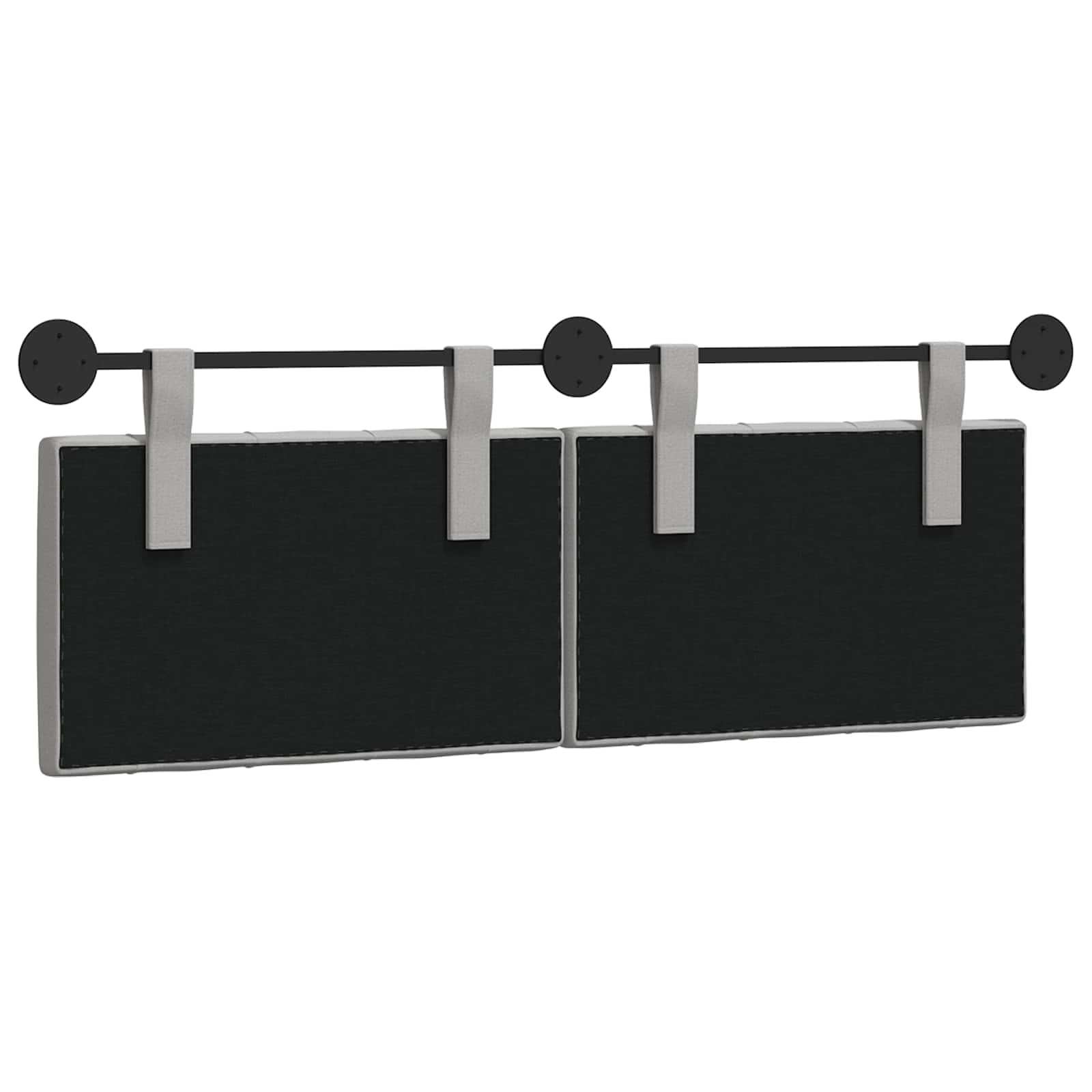 Cabecero colgante de tela gris nube con relleno de espuma, 130 x 55 x 7 cm, montaje en pared, juego de 2 unidades para dormitorio, habitación de invitados, cama individual, versátil como