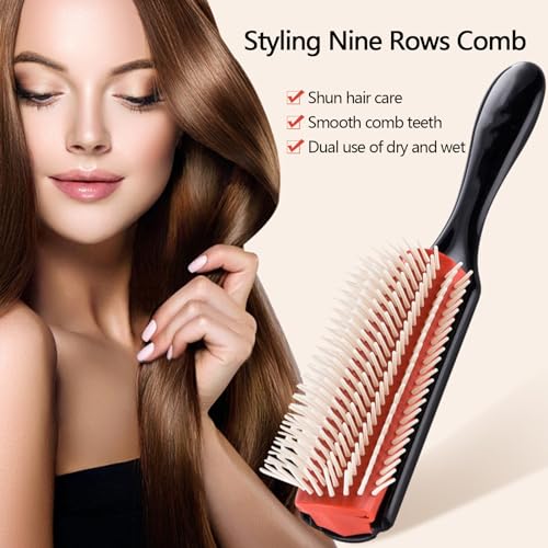 Detangle Hair Brush,2 PCS Hair Brush Tangle Brush Hairbrushes Curly Brush Wavy Hair Brush Professional Hair Brush Hair Brish Detangler Brush Anti Tangle Hair Brush for Women Men Blow Drying Hair - Image 5